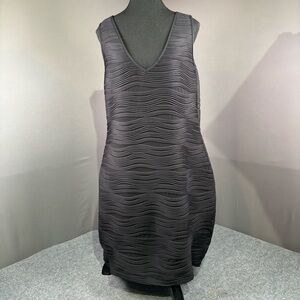 Joseph Ribkoff Dress Women’s 18 Bodycon Wavy Lines Midi Tank Cocktail Black